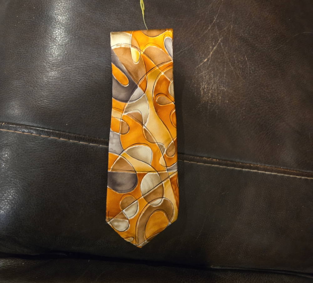 J. Garcia 100% Silk Courtyard Performance Collection 54 Orange Men's Tie - Picture 1 of 6
